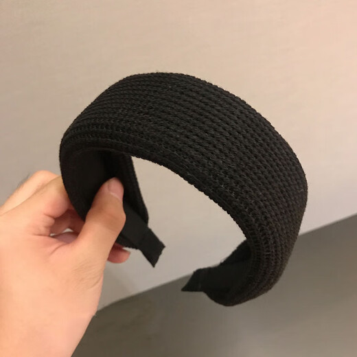 Zhao Liying's same style gray hair hoop for women 2025 new high-end hair bundle autumn and winter hairpin woolen wide edge knitted hair accessories knitted hair hoop gray - 1 piece