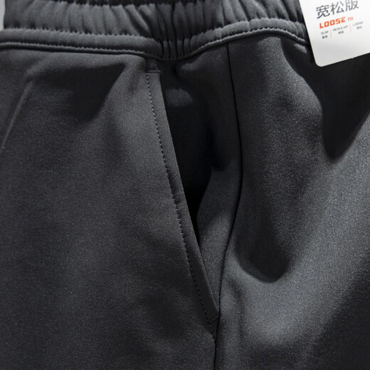 Li Ning children's fleece sweatpants 2025 winter new style boys' leg warm loose sweatpants YYKV093 black YYKV093-1 one size fits all 140