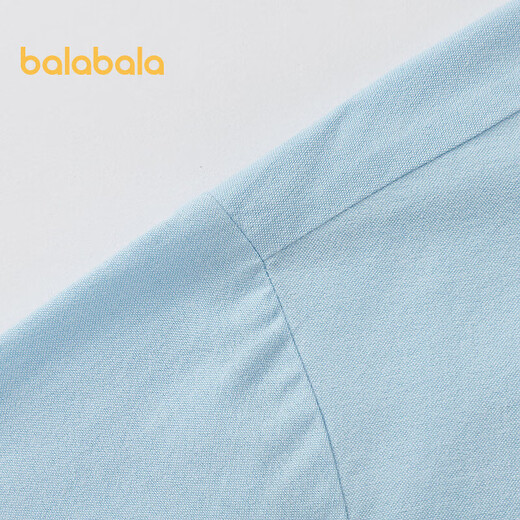 Balabala children's clothing children's boys long-sleeved shirt pure cotton children's top spring college fashion versatile shirt blue tone 00488 100
