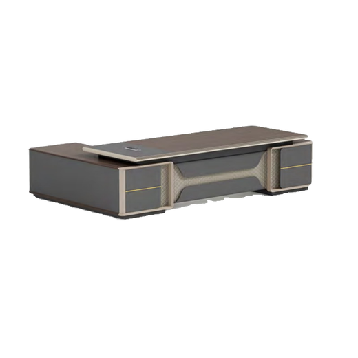 KOQUMGE boss desk office desk complete set of workbench log light luxury modern simple executive desk chairman office desk and chair 2.4 meters boss desk adsorption panel