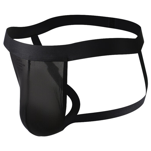 Yuzhi Men's Underwear Double Butt Elastic U-convex Sexy Breathable Quick-drying Dry Butt Lifting Thong Ice Silk Mesh Seamless Passion Black (Ultra Thin Breathable Double Butt) M Recommended 110-130 Jin Jin equals 0.5 kg