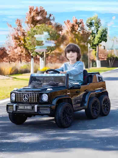 Other Homes Two-seater big G children's electric car four-wheel remote control car child off-road stroller baby toy car can seat adults parent-child ride together dual throttle black four-wheel drive Chaowei portable 12V703 electric drive + SF Express