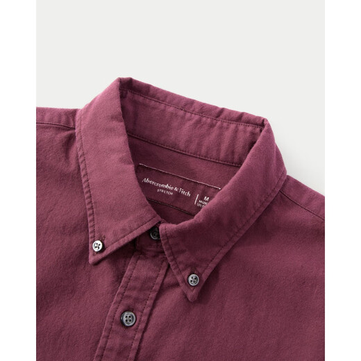 Abercrombie & Fitch Oxford shirt small elk pattern slim long-sleeved shirt 25 autumn men's 125-5225 purple M (180/100A)