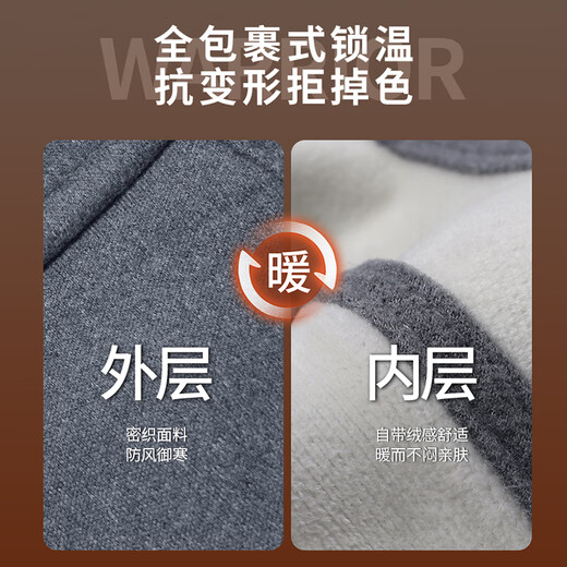 Pull back mask men's winter velvet warm ear protection wind and cold mask earmuffs integrated breathable and non-stuffy outdoor riding mask gray breathable and non-stuffy