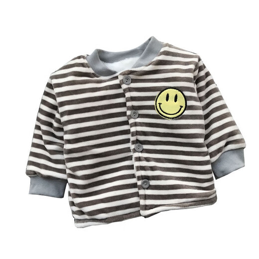 YEEHOO英氏宝宝棉服冬季外套婴儿棉袄上衣新生儿加厚加绒冬装保暖法兰 黄乖兔(双层绒裤) 90 cm(XL码)