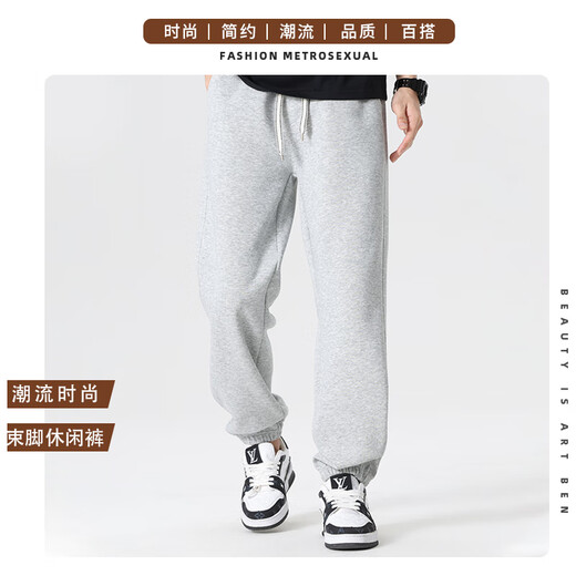 JeansWest Z leggings men's autumn and winter velvet warm and cold-proof trousers T8020 black (Star K) 5XL