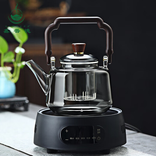 Electric ceramic stove tea making set, high temperature resistant glass pot, tea set, high temperature resistant flower and fruit tea health teapot, multi-purpose stove, kettle and cup set (excluding tea tray)