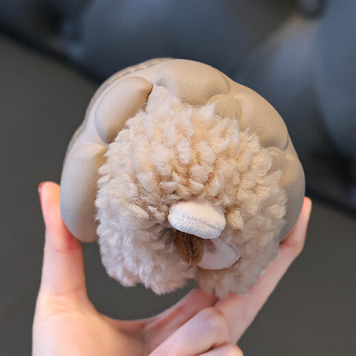 Winter children's cotton shoes 2025 new cartoon cute home indoor lamb boys and girls baby cotton shoes khaki-slippers 17.5-28/29 inner length 17.5CM about 4-5 years old