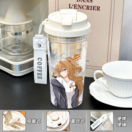Noya Aya Aya Ri Evangelion Peripheral Animation 2d Water Cup für Freunde BXAO14382 New Century Three Drink Design [550 ml Pink] -Anleiter Druck