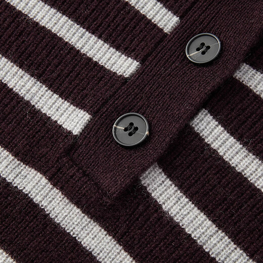 EICHITOO Striped Lapel Pullover Sweater 2025 Winter New Women's Classic Fashion Sweater ENZAJ4Q046A Red Brown Stripes 51 S