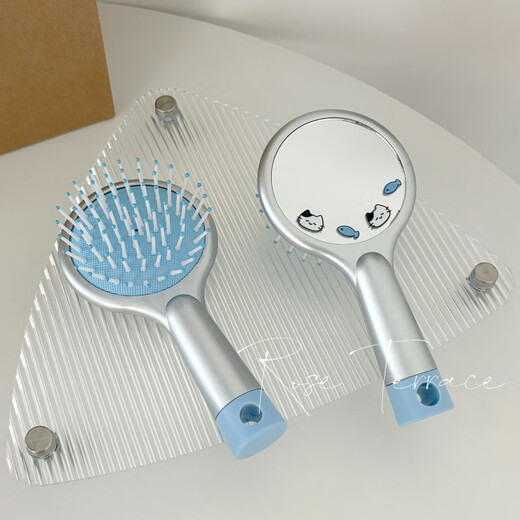 Portable compact mirror ins comb air cushion air bag massage comb with mirror student cute portable small fluffy hair purchase mirror comb integrated black cat white cat