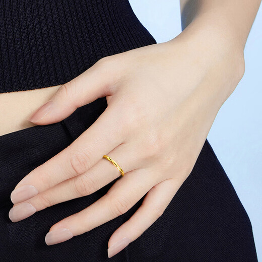 Jinxu 18K gold ring, gold Möbius ring, Chinese Valentine's Day gift, imitation 18K gold for girlfriend and wife 18#