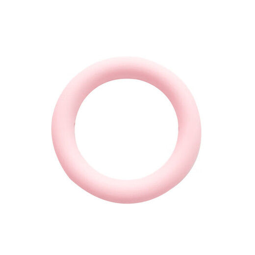 Silicone teether food grade hole ring chewing gum for babies to prevent falling off during oral period, yellow 1 pack