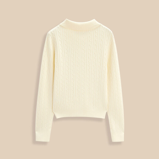 IEF/Aiyifu 2025 winter and spring new style Korean style simple casual commuting temperament daily versatile woolen top apricot one size