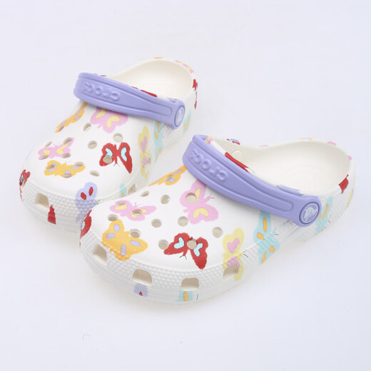 Crocs (CROCS) classic butterfly print children's shoes for boys and girls Clog211255-0WV chalk color 33/34