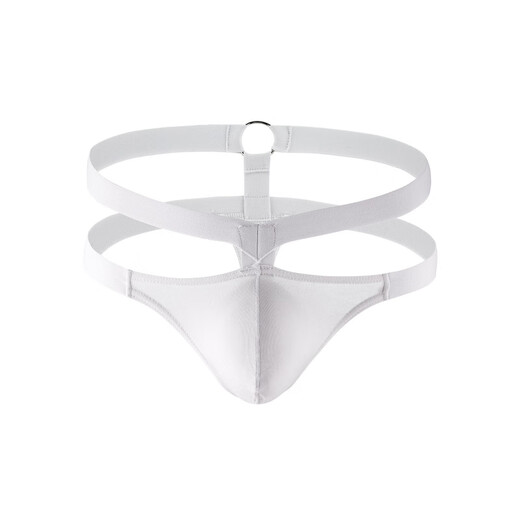 Long Night Men's Hollow Sexy Thong U-convex Comfortable Breathable Bag Double Belt Underwear T-Pants XL (See detailed description for details) Black