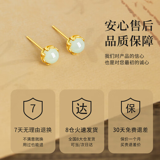 GLTEN Jade Silver Earrings Women's Earrings Drop Ring Temperament High-end Niche New Birthday Gift for Girlfriend Wife Mom