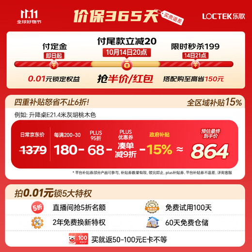 Loctek government subsidy children's study table solid wood electric lift table primary school writing desk home 1.2mT4