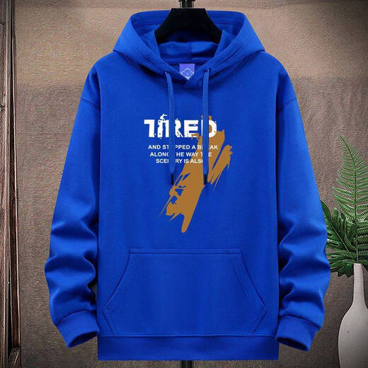 Playboy (PLAYBOY) Sports Sweatshirt Top Ten Sales Autumn and Winter Men's Velvet Thickened Hooded Loose Top Youth Casual Hoodie Pure Cotton Red No Velvet 5XL 200-220Jin Jin is equal to 0.5 kg