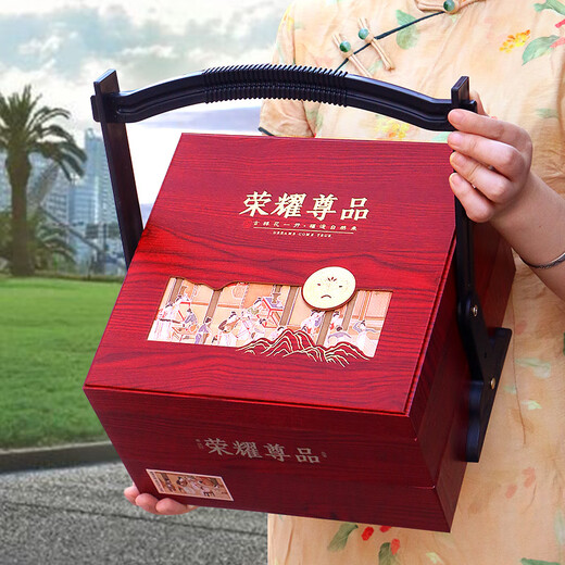 Jatu Dang 2025 Mid-Autumn Festival Mooncake Gift Box 810 pieces for gift-giving, Breeze Holds the Moon - Blue - 10 pieces - Free knife and fork - Empty box