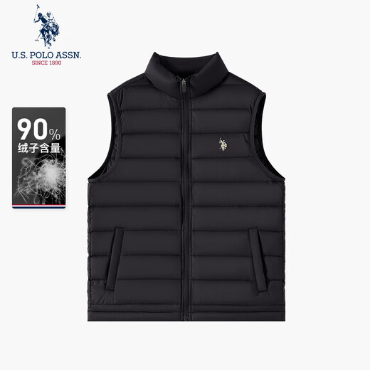 U.S. POLO ASSN. Down vest men's autumn and winter outdoor windproof versatile vest warm vest men's jacket black XL