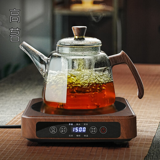 Gaoming (gaoming) 2025 New Chinese Tea Maker Set Intelligent Ultra-Thin Electric Ceramic Stove Side-Handle Glass Teapot Home Tea Drinking Set Eight Views Pot + Gefan Stove