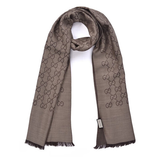 Gucci (GUCCI) scarf, couple autumn and winter versatile wool mid-length women's and men's scarf, holiday gift, birthday gift, light brown 165904 3G646 9664