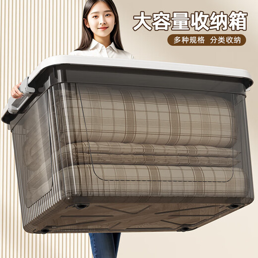 Storage box transparent dust-proof and mildew-proof finishing box dormitory home quilt clothing storage box huge size large capacity extra large size - three pack buy one get two free