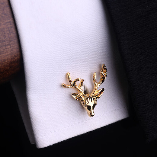 Lieshang golden northern wolf cufflinks French shirt cufflinks business shirt cuff buttons men’s cufflinks golden northern wolf_cufflinks