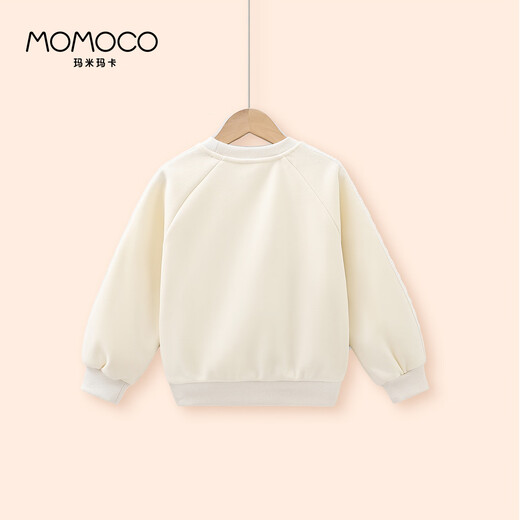 玛米玛卡（MOMOCO）童装女童卫衣2025秋冬款中大童洋气花边卫衣 白杏色 120
