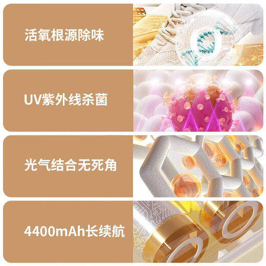 FIEEMOO multifunctional smart shoe disinfection, sterilization, deodorization and shoe dryer, wet and dry shoe changing stool, ozone fungus sterilization, velvet gray (applicable within size 45)