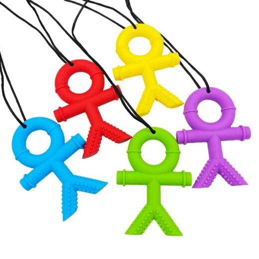 Food grade baby soothing anti-biting hand bite gel oral molar stick baby silicone teether blue 1 pack