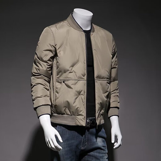 Baseball collar cotton jacket for men in autumn and winter, trendy brand thickened warm jacket for middle-aged and elderly dads, cotton jacket for men TL-2211 Khaki 2XL