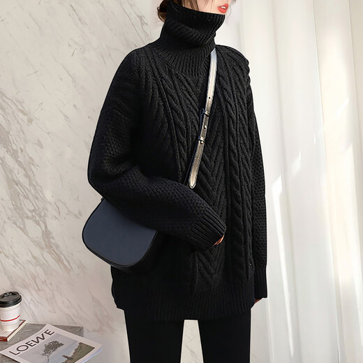 TonLion 2025 autumn and winter versatile women's turtleneck pullover sweater