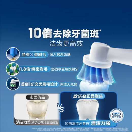 Oral-B electric toothbrush head 8-pack, ultra-fine bristles soft care EB60*4 + precise cleaning EB20*4, suitable for Pro/P/D series genuine brush heads