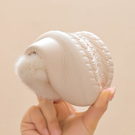 Baby bag heel cotton slippers children's EVA waterproof plus velvet thickened warm indoor winter outdoor cotton shoes for infants and young children off-white 16 (24-25) inner length 16cm/foot length 15