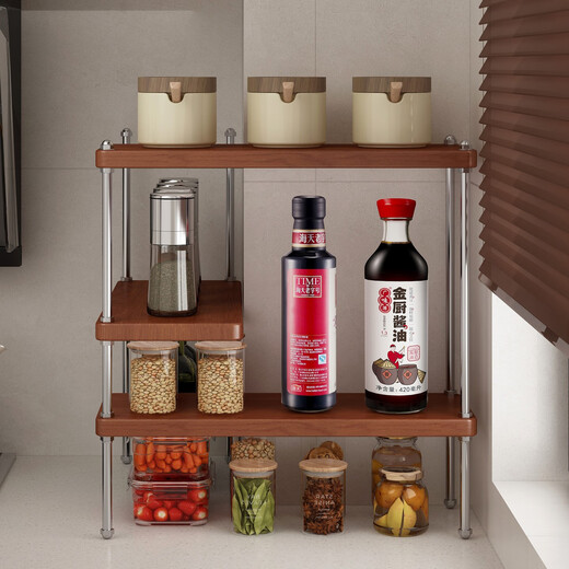 Zizhu kitchen corner shelf household countertop condiments Xiaohongshu same style DIY flue special corner seasoning jar DIY corner model-three-layer large size