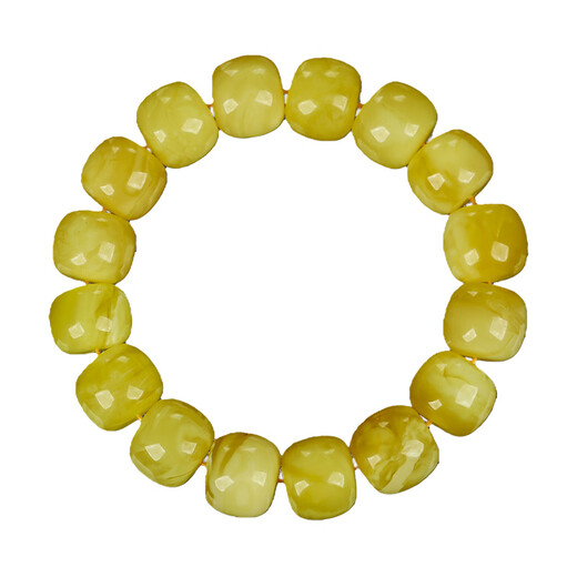 OUCERNY beeswax bracelet, collection of old-shaped large barrel beads, natural amber tiger skin non-optimized bracelet, antique Russian material, unique product