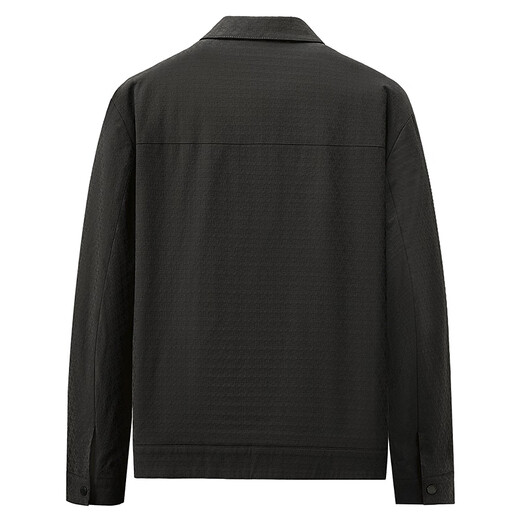 Dances with Wolves, quilted lining for warmth, textured jacquard lapel jacket, casual men's jacket 001 black XL