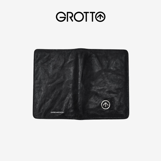 GROTTO new brand arrow logo passport holder multi-functional card holder ID leather protective cover New Year gift classic black