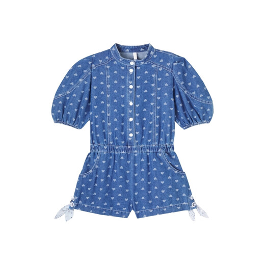 Zimmermann Girls 26 Spring/Summer New Arrival Printed Denim Jumpsuit P01124113 Blue XXS Y 2