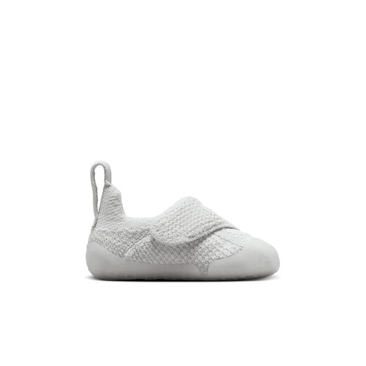 Nike infant and child easy to put on and take off sneakers with Velcro for winter for boys and girls fly knitted NIKE SWOOSH 1 FB3244 002 light silver/sail white/phantom gray/canye gray 21