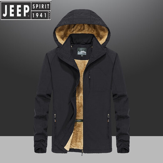 JEEP SPIRITJeep/Jeep Spring and Autumn Thin Windbreaker Jacket Men's Casual All-Match Work Jacket Gram Large Size Quick-Drying Anti-Proof Khaki - Spring and Autumn Thin Section 3XL