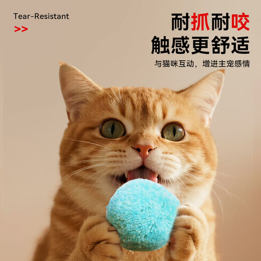 EETOYS cat self-pleasure silent fur ball cat toy cat amusing cat fur ball elastic plush ball relieves boredom and bite-resistant pet toy