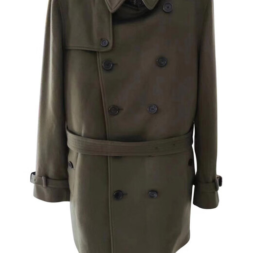 Burberry (BURBERRY) Новогодний подарок Burbrry FW22 однотонное двубортное пальто средней длины с длинными рукавами Knsngton Kensington версия темно-синий одинаковый стиль для мужчин и женщин один размер 48 без оригинального подарочного пакета подарочная коробка