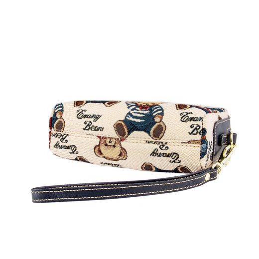 Bear attachment women's bag fashionable woven canvas hand bag long casual portable mobile phone coin purse bag