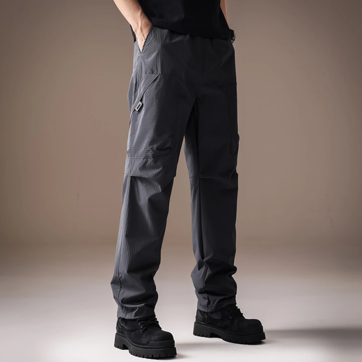 JEEP SPIRIT high-end American outdoor waterproof jacket men's autumn new workwear casual quick-drying sports logging straight trousers obsidian black regular style XL suitable for 150-170Jin Jin equals 0.5 kg