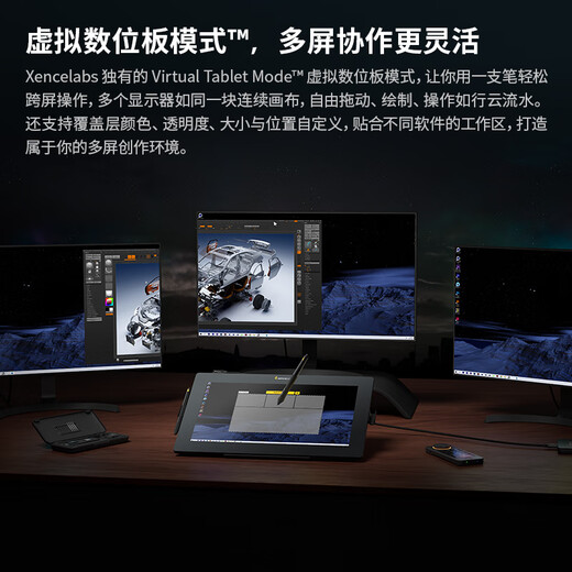 Xencelabs Matisse digital screen 16 (Lite version) hand-painted screen, drawing screen, handwriting screen, painting screen, creative screen, tablet 4K ultra-clear OLED screen connected to computer, Lite version, double pen and one line direct connection