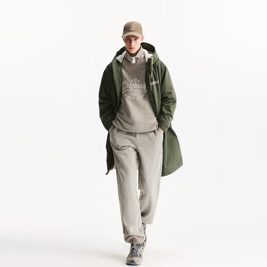 JACK&JONES spring men's loose hooded cotton coat exquisite embroidered cotton casual jacket 225409010 E03 grass green XL (185)