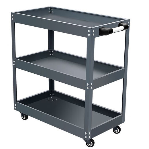 Yonghuan Tool Cart Three-layer Trolley Auto Repair Repair Tool Cart Multifunctional Parts Cart Hardware Mobile Repair Shelf Layer Matte Gray Thickened Model + Hanging Board + Parts Box